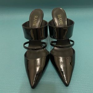 RAYE Black Patent Pointed Heels